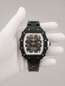 Мъжки Richard Mille Skeleton Black Ceramic White Dial #185