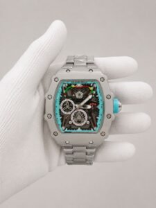 Мъжки Richard Mille Skeleton Turquoise Bezel Steel #184