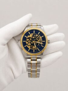 Мъжки Rolex Skeleton Automatic Blue / Gold Two-Tone #179