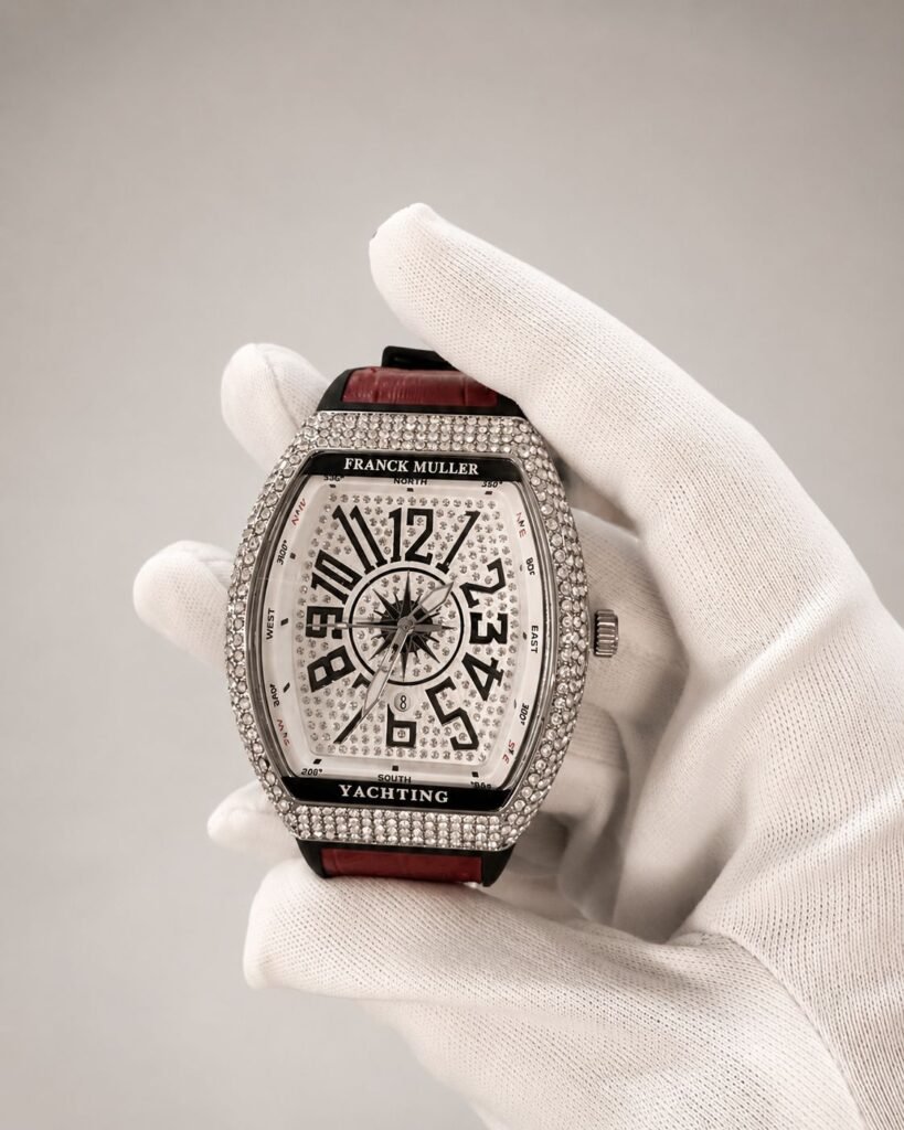 Мъжки Franck Muller Vanguard Yachting Steel White Diamond 44 mm