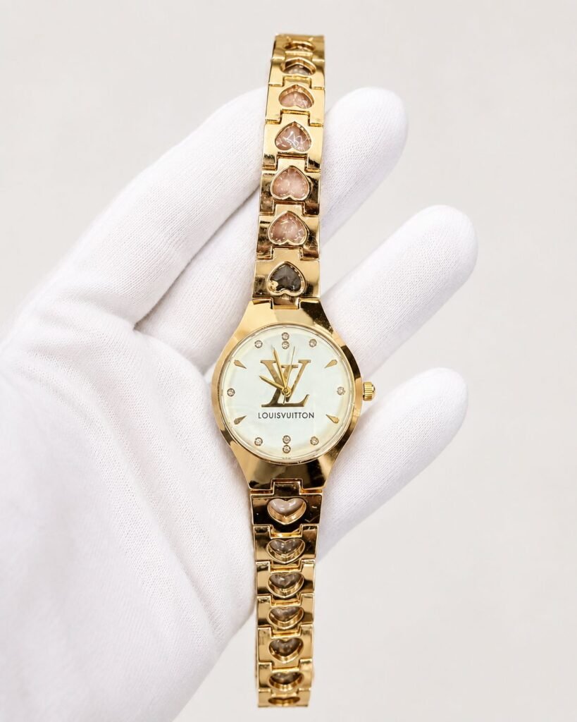 Дамски Louis Vuitton Gold Heart Bracelet Mother of Pearl #266
