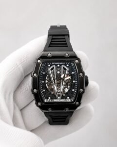 Мъжки Richard Mille Skeleton Black Ceramic / White Bridges #292