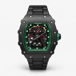 Мъжки Richard Mille Skeleton Green Bezel Black Ceramic #311