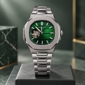 Мъжки механичен Patek Philippe Nautilus Open Heart Steel / Green Dial #435